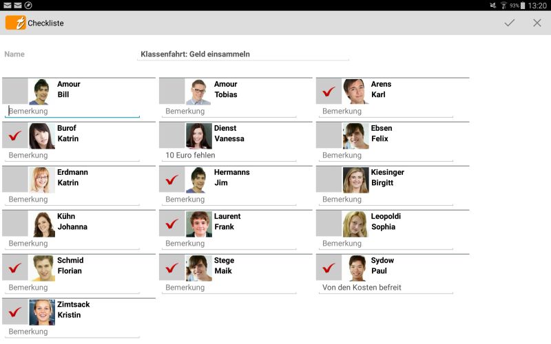 Checklisten Screenshot