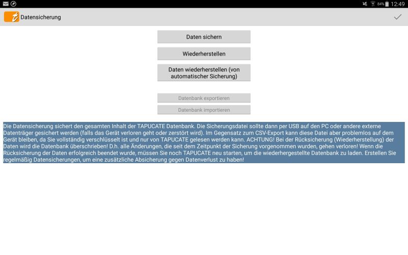 Datensicherung Screenshot