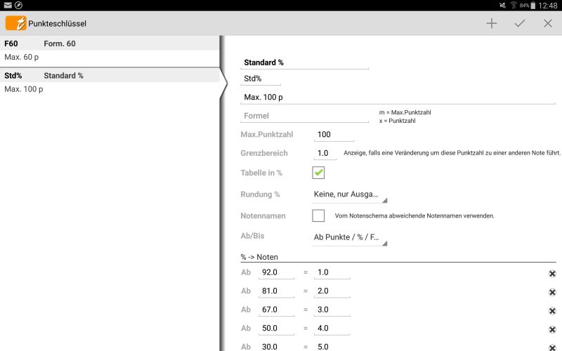 Punkteschlüssel Screenshot